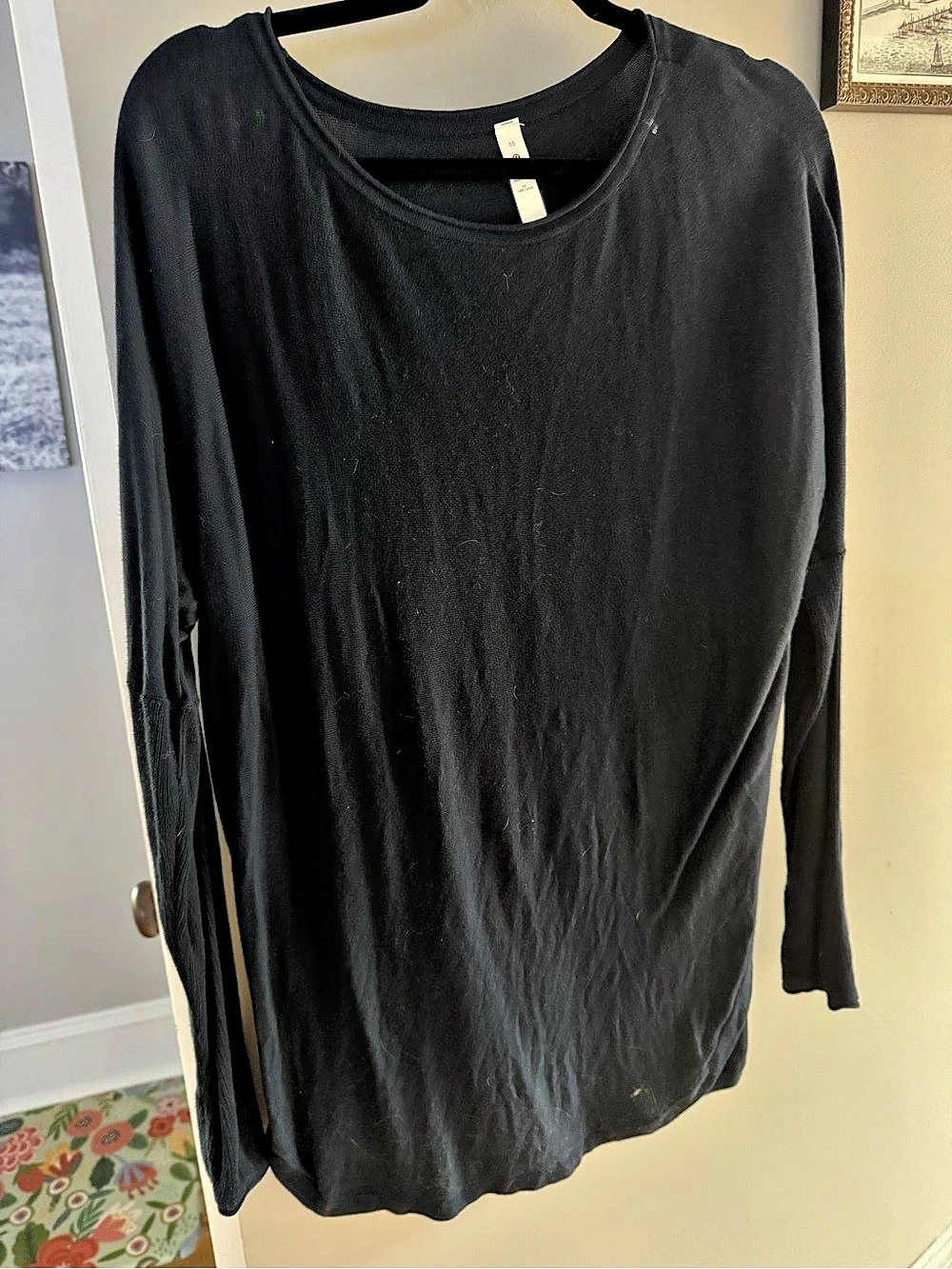 Lululemon Back In Action Long Sleeve Black Top